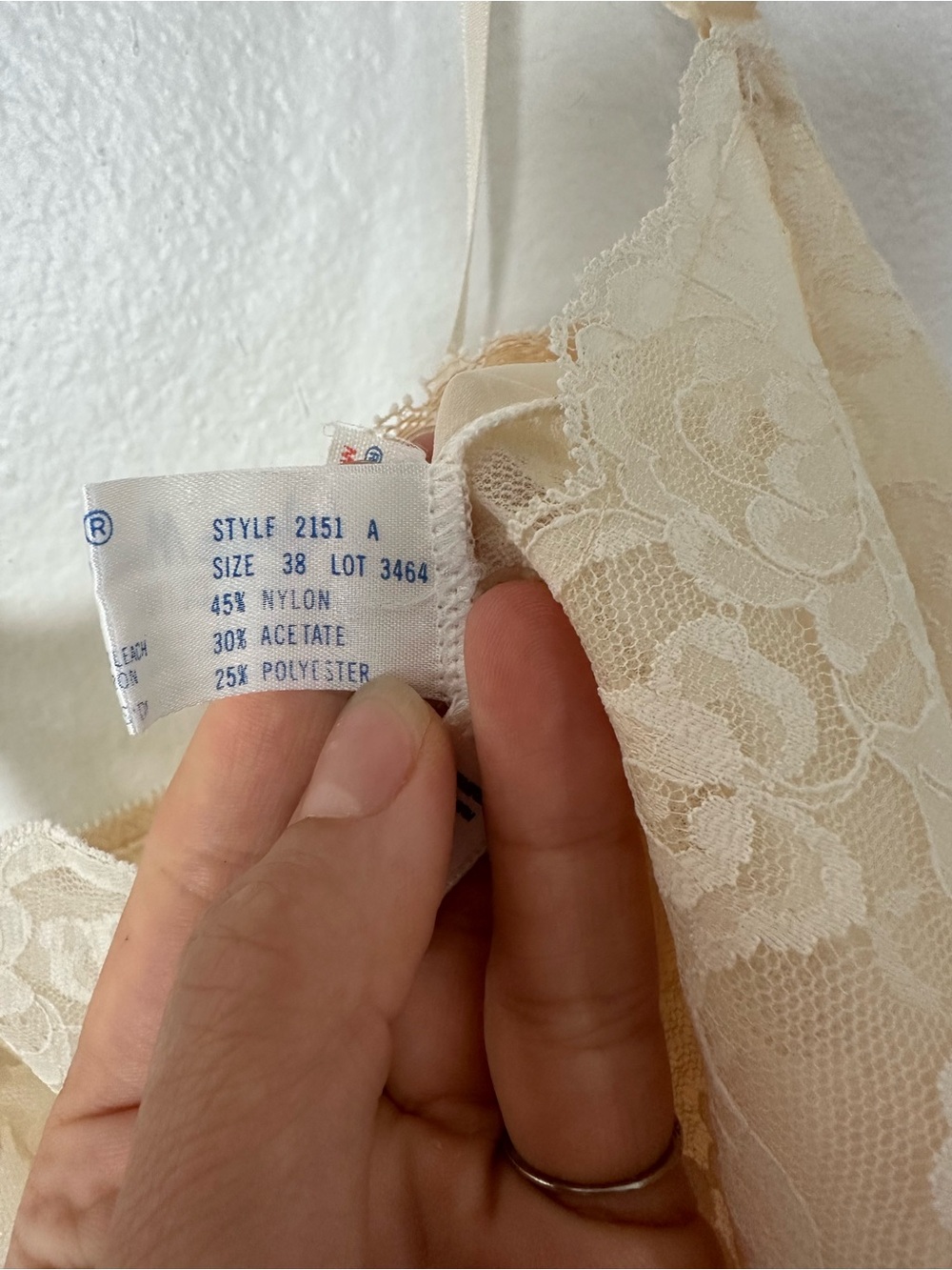 Vintage Elegant Cream Lace Trim Slip Midi Dress Spaghetti Straps Size M - Picture 11 of 14